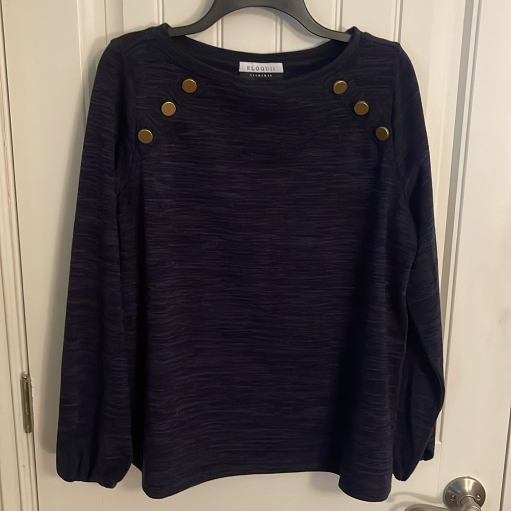 ELOQUII elements women’s size 18/20‎ long sleeve crewneck sweater elastic wrists
